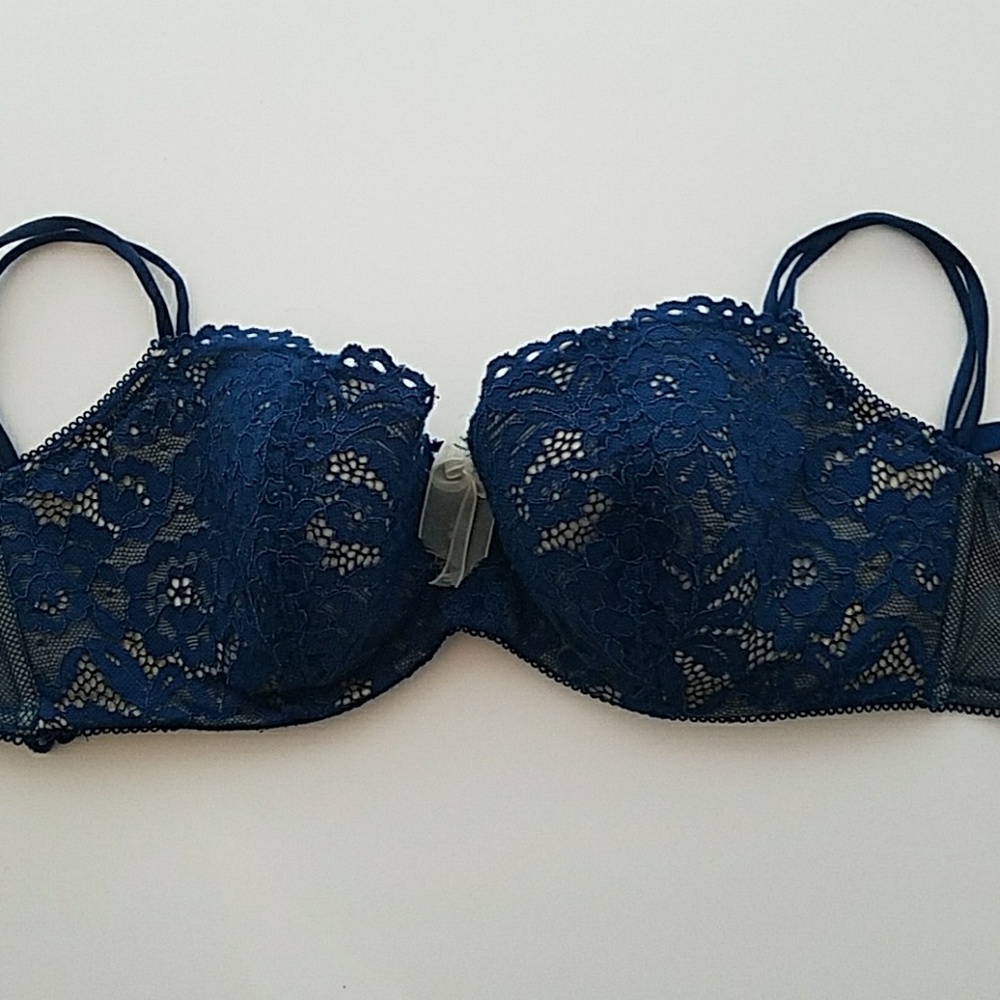 Navy Blue Lace Bra